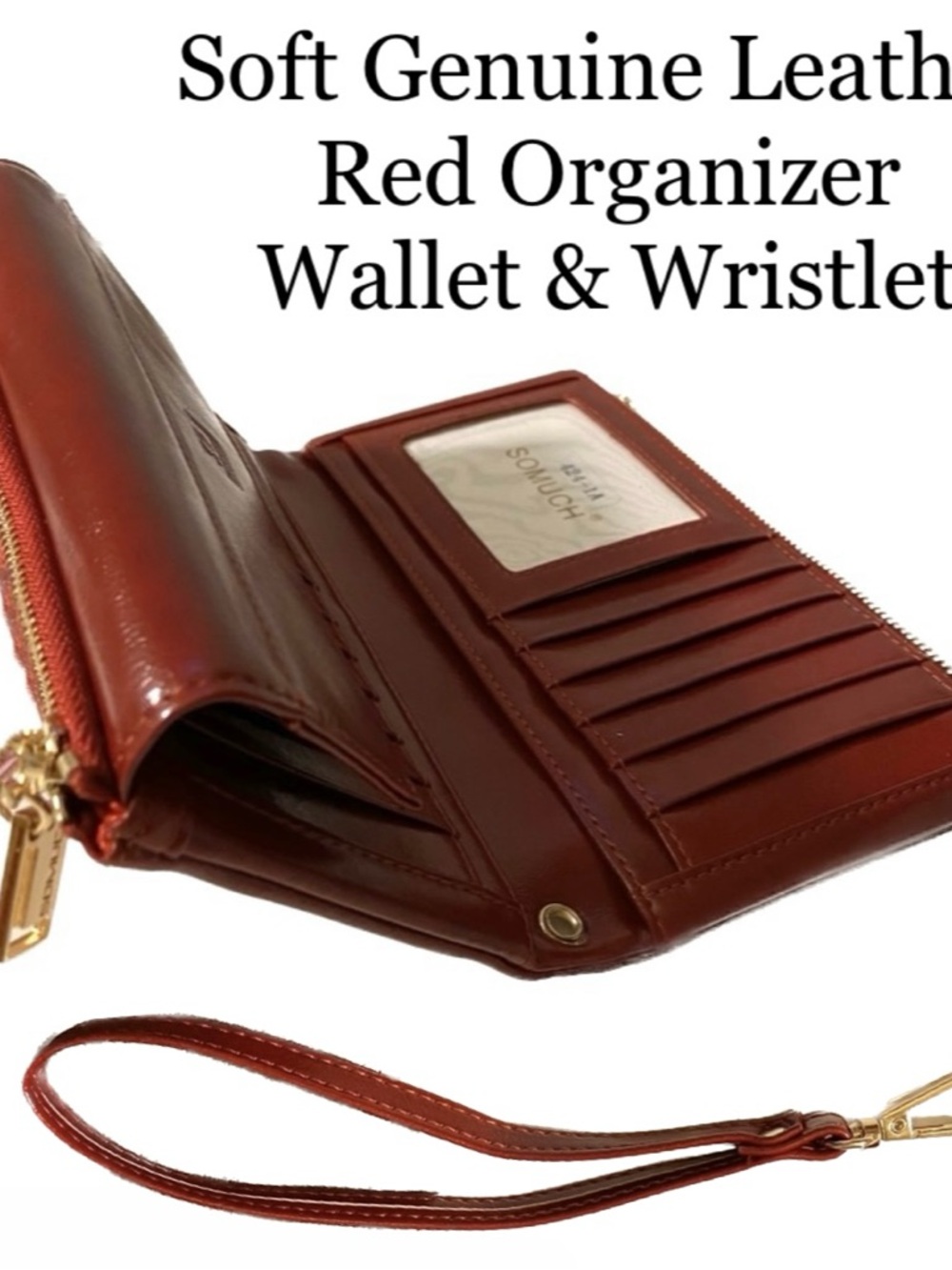 ❤️ Genuine Leather Wallet Soft Perfect Trifold Wristlet Organizer